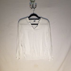 *Gap* White linen long sleeved top, medium